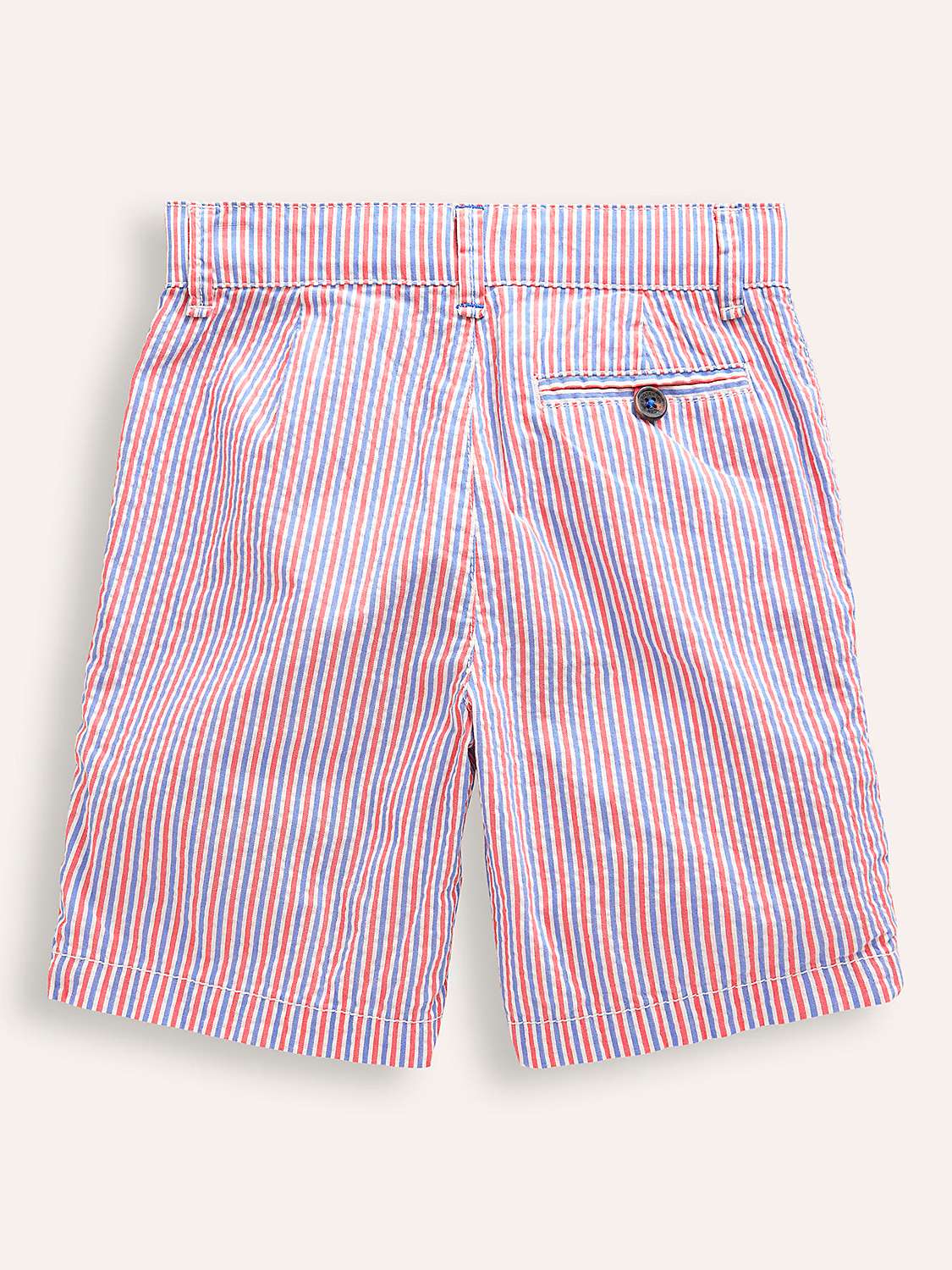 Buy Mini Boden Kids' Seersucker Stripe Chino Shorts, Jam Red/Blue Online at johnlewis.com