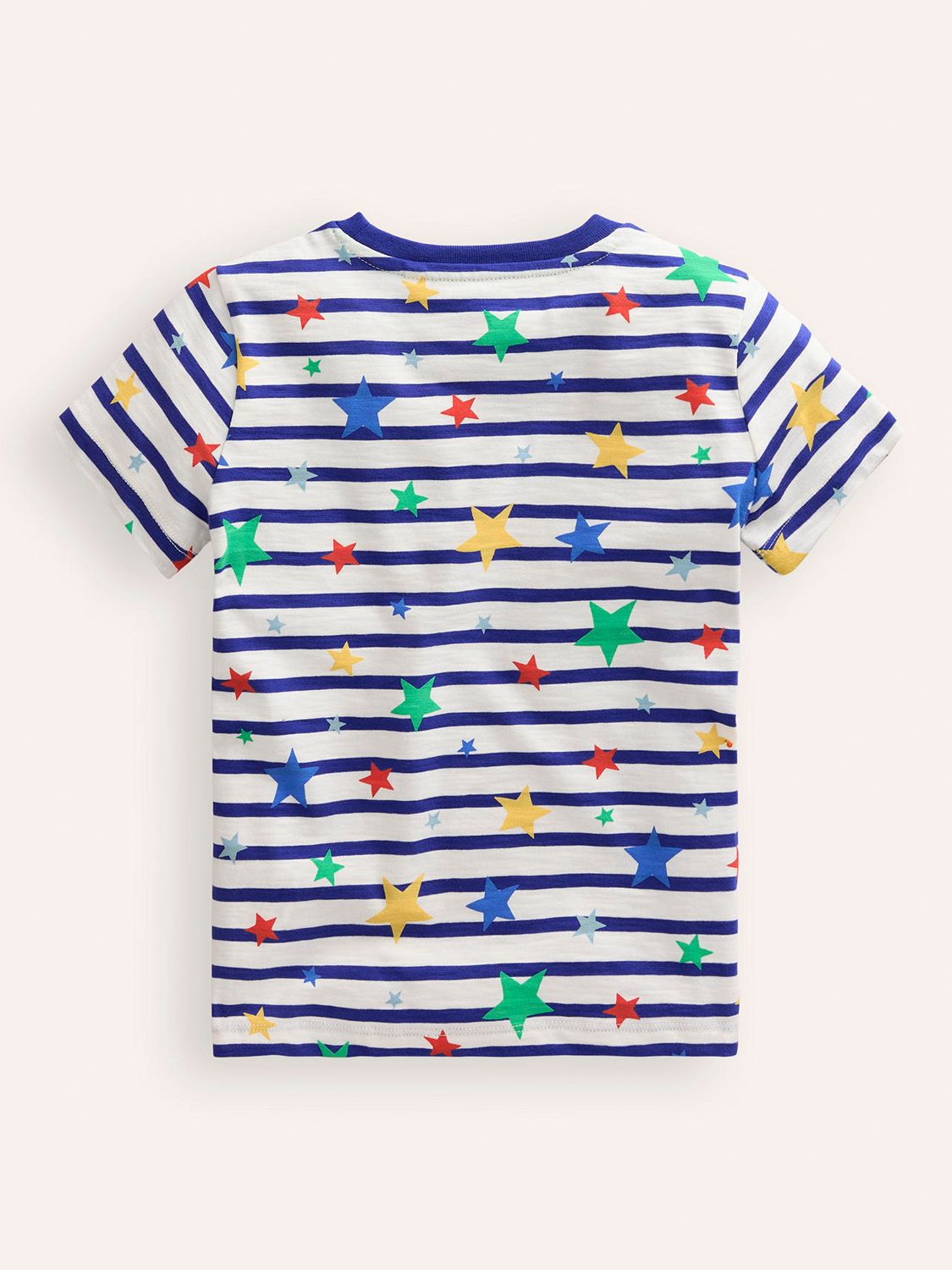 Mini Boden Kids' Stripe and Star Cotton T-Shirt, Multi, 12-18 months