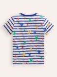 Mini Boden Kids' Stripe and Star Cotton T-Shirt, Multi, Multi