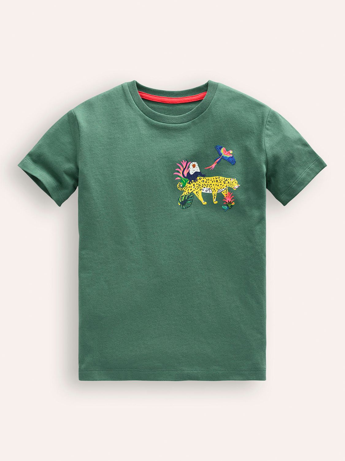 Mini Boden Kids' Front & Back Amazon Print T-Shirt, Spruce Green, 2-3 years