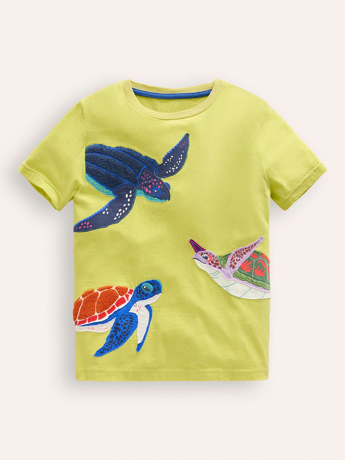 Mini Boden Kids' Turtles Applique T-Shirt, Yellow, 2-3 years