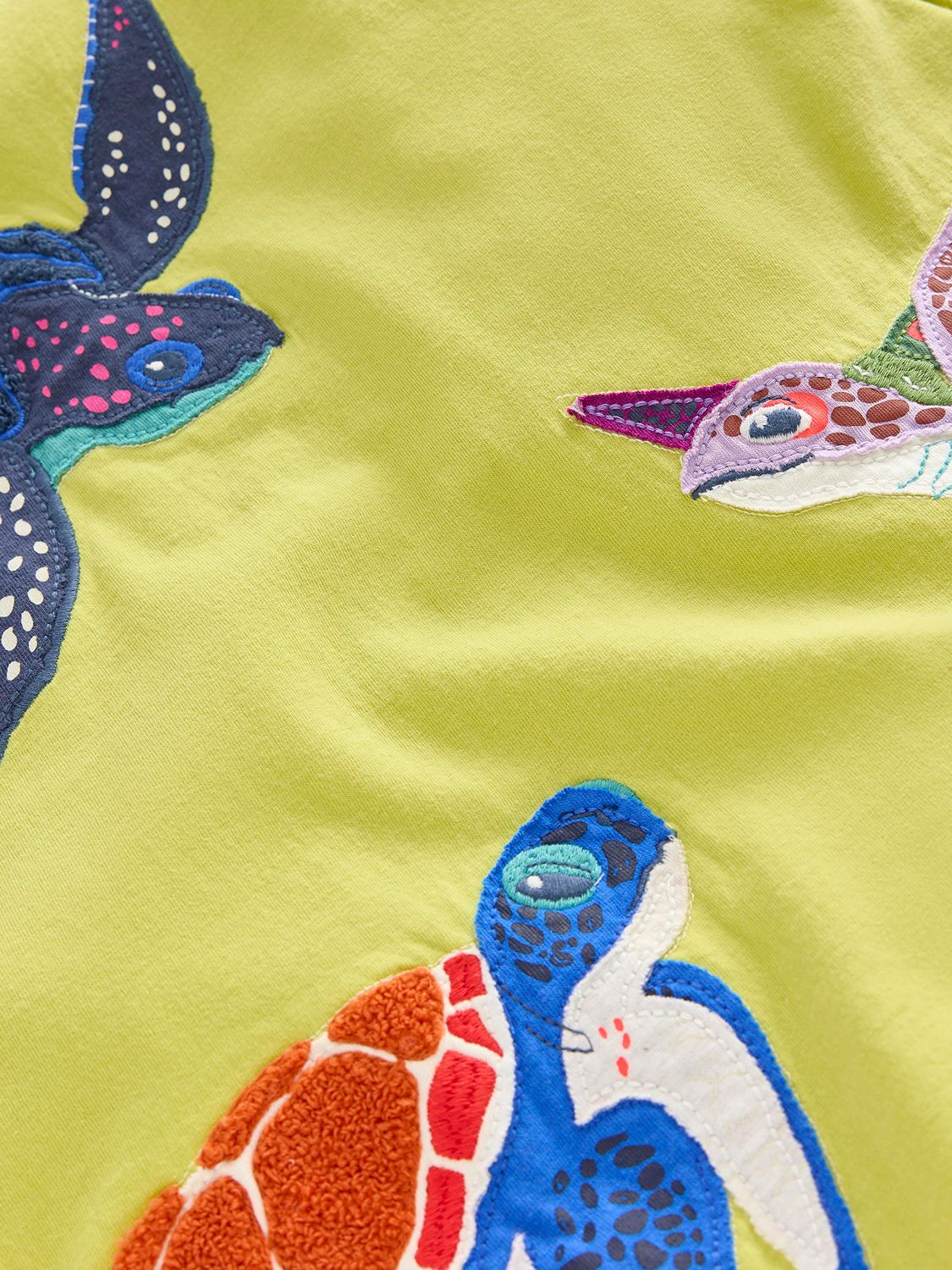 Buy Mini Boden Kids' Turtles Applique T-Shirt, Yellow Online at johnlewis.com