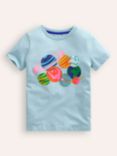Mini Boden Kids' Riso Planets Print T-Shirt, Vintage Blue