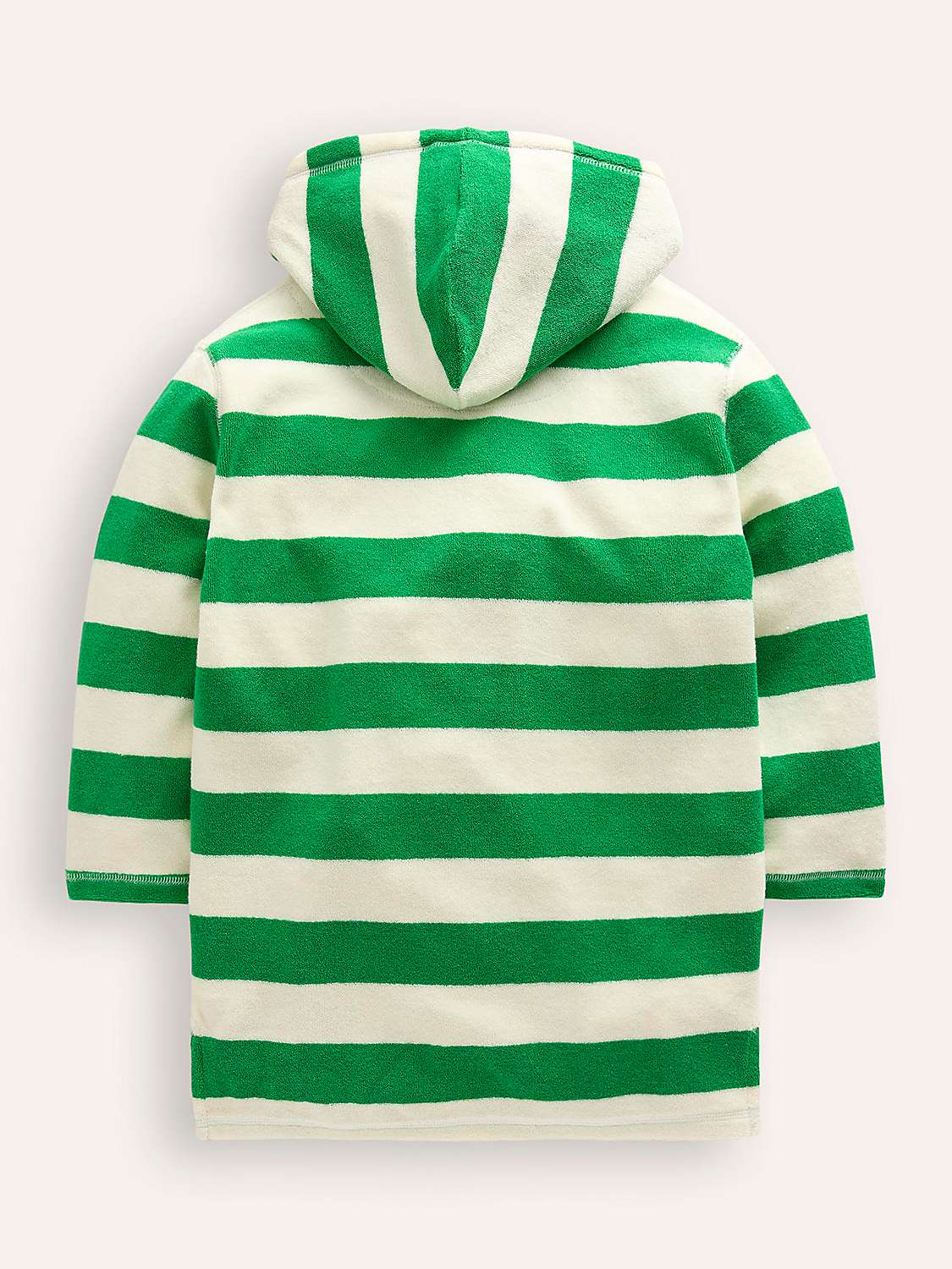 Buy Mini Boden Kids' Fish Applique and Stripe Towelling Poncho, Green/Ivory Online at johnlewis.com
