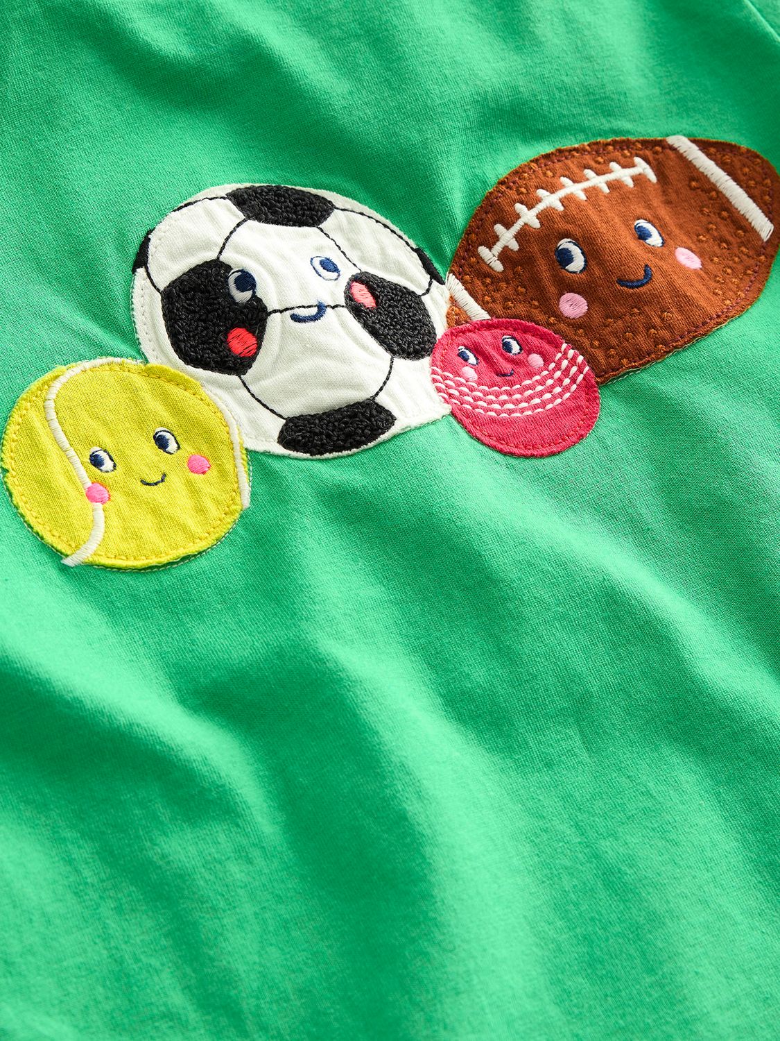 Buy Mini Boden Kids' Friendly Sports Balls T-Shirt, Pea Green Online at johnlewis.com