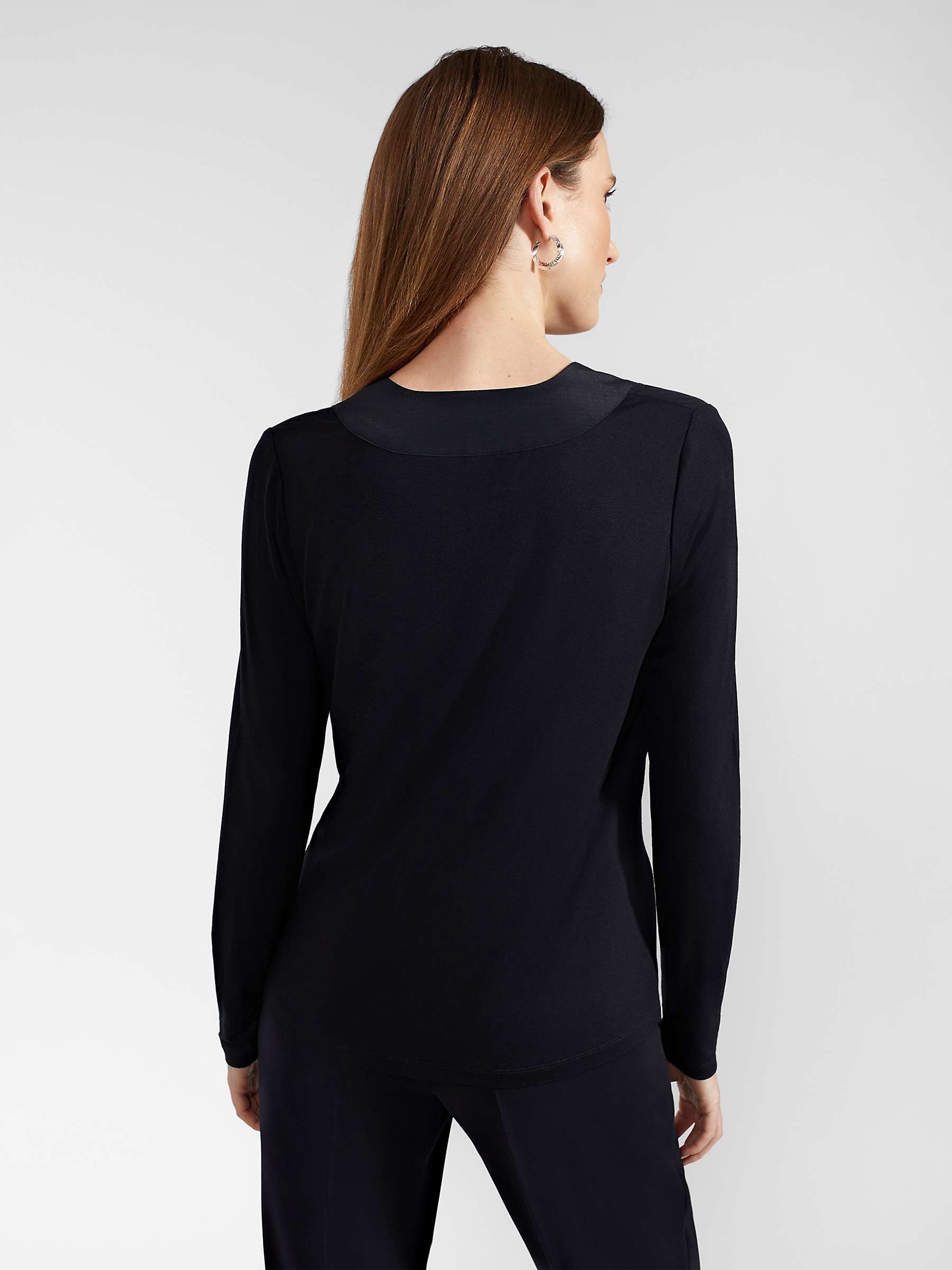 Buy Hobbs Jonie V-Neck Top, Navy Online at johnlewis.com