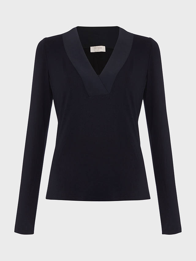 Hobbs Jonie V-Neck Top, Navy