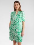 Hobbs Lucille Oversized Paisley Print Tunic Dress, Green/Ivory