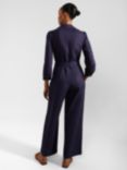 Hobbs Petite Ceire Linen Jumpsuit, True Navy