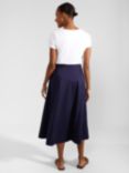 Hobbs Cecelia Cotton Midi Skirt, True Navy