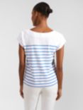 Hobbs Alycia Stripe T-Shirt, White/Blue
