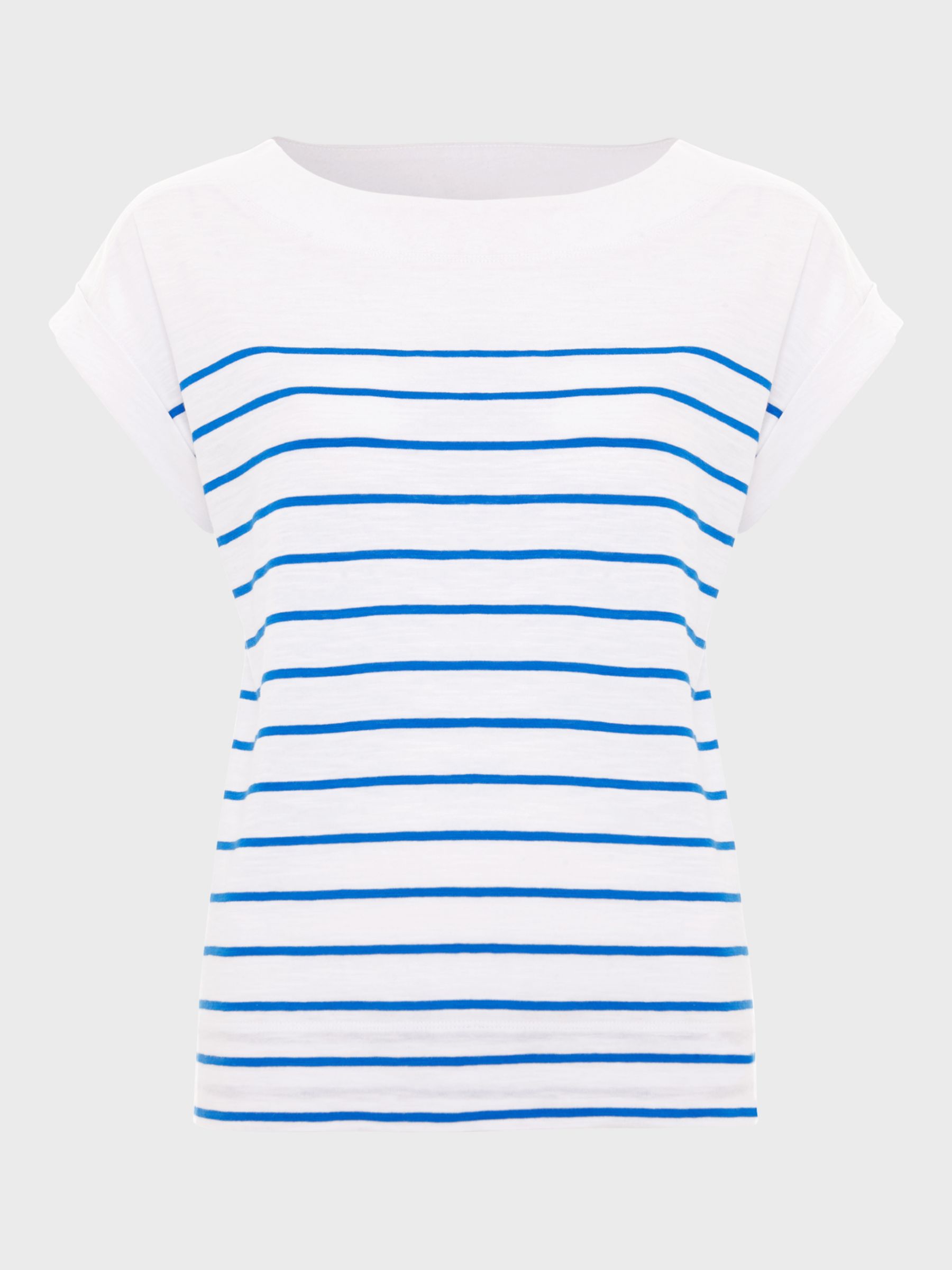 Buy Hobbs Alycia Stripe T-Shirt, White/Blue Online at johnlewis.com
