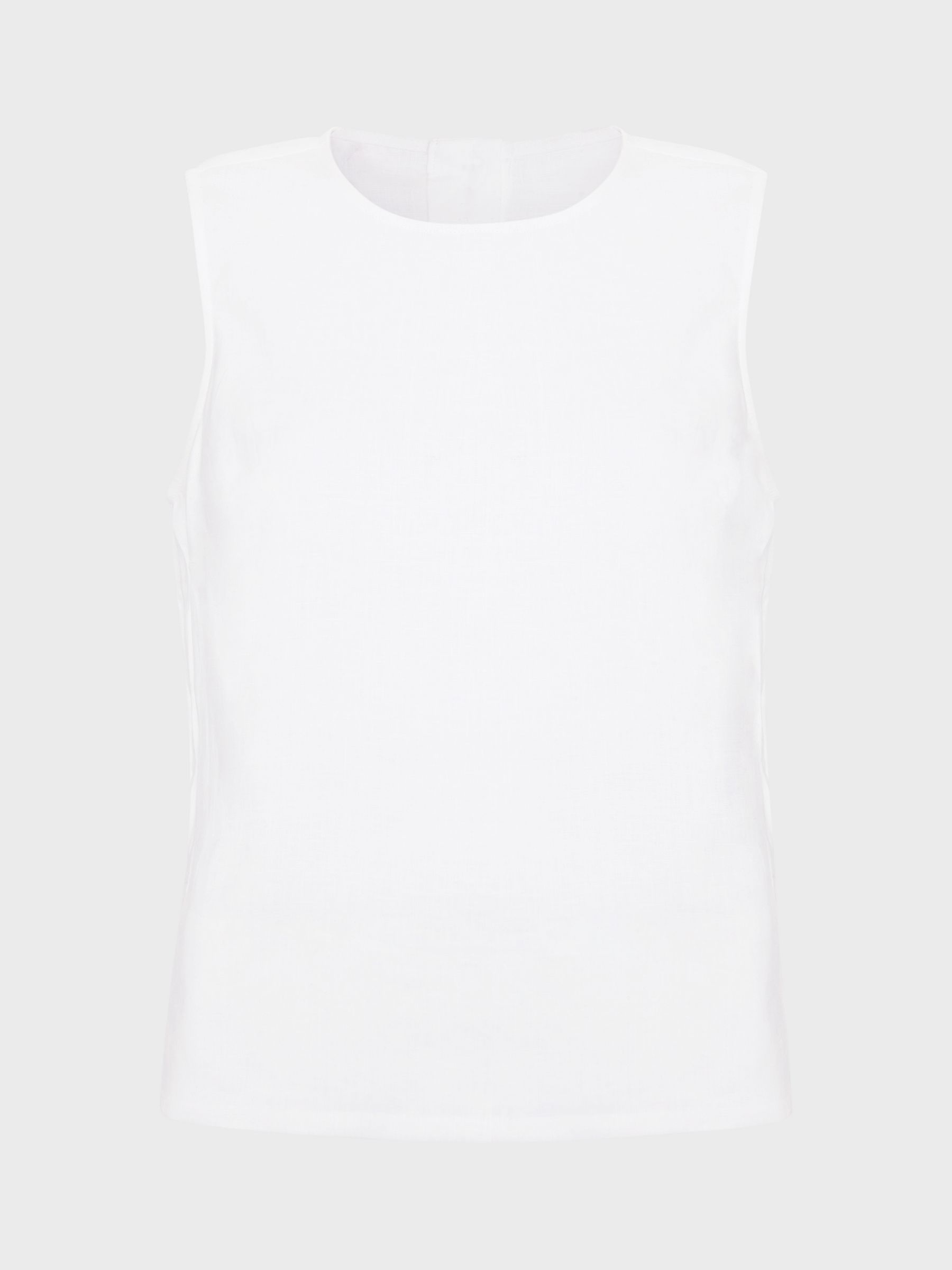 Buy Hobbs Malindi Linen Top, White Online at johnlewis.com