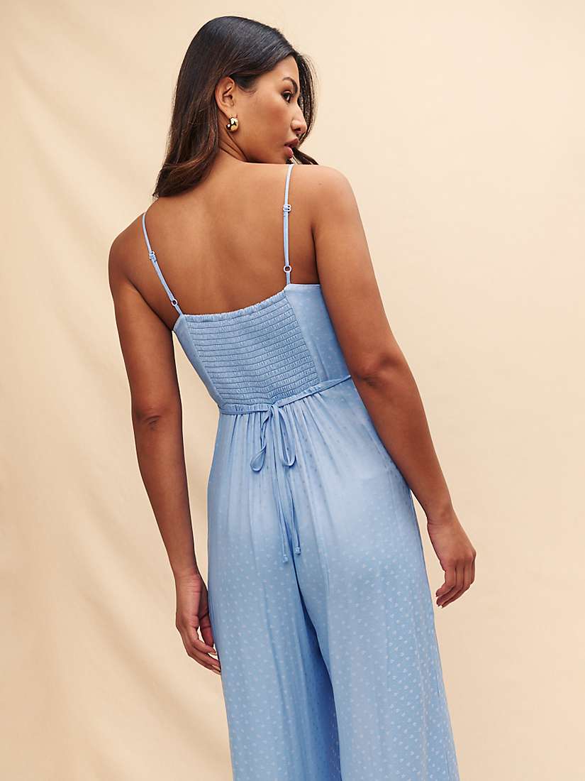 Buy Nobody's Child Maddy Textured Spot Jumpsuit, Blue Online at johnlewis.com