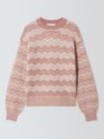 SUMMERY Copenhagen Faunie Wavy Stripe Wool Blend Jumper, Almond/Multi