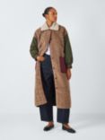 SUMMERY Copenhagen Ciel Colour Block Coat, Beige/Multi