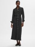 SELECTED FEMME Roby Organic Cotton Blend Shirt Dress, Black