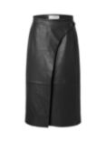 SELECTED FEMME Amalia Leather Wrap Skirt, Black