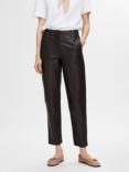 SELECTED FEMME Marie Leather Trousers, Coffee Bean