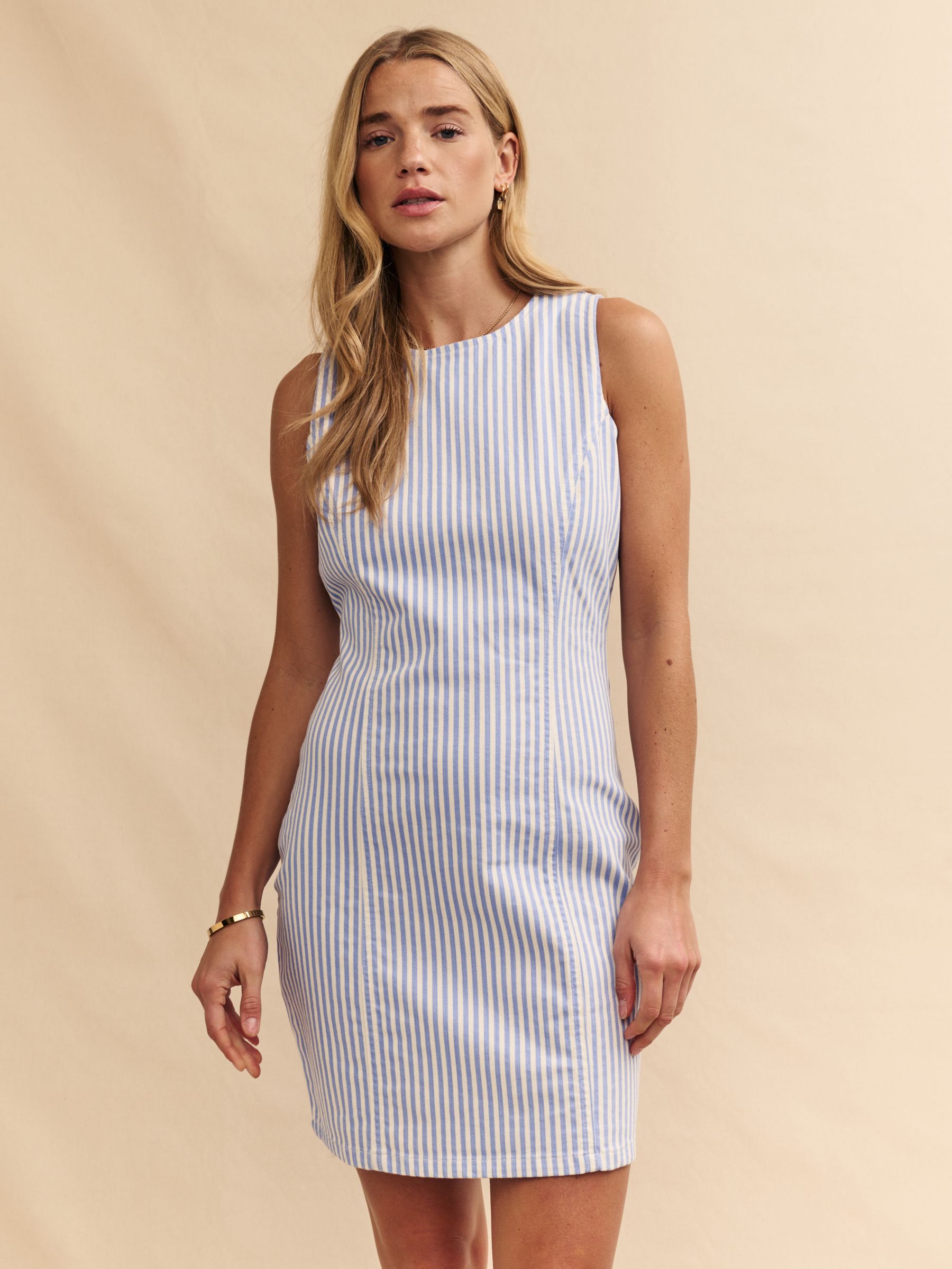 Buy Nobody's Child Farringdon Stripe Organic Cotton Mini Dress, Blue/Multi Online at johnlewis.com