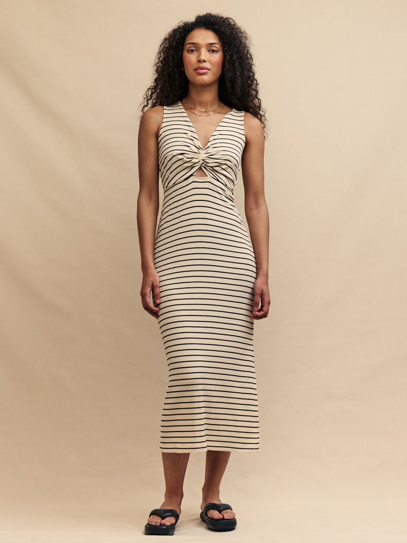 Buy Nobody's Child Wren Stripe Twist Front Midi Dress, Multi Online at johnlewis.com