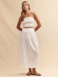 Nobody's Child Mallory Organic Cotton Linen Blend Skirt, White