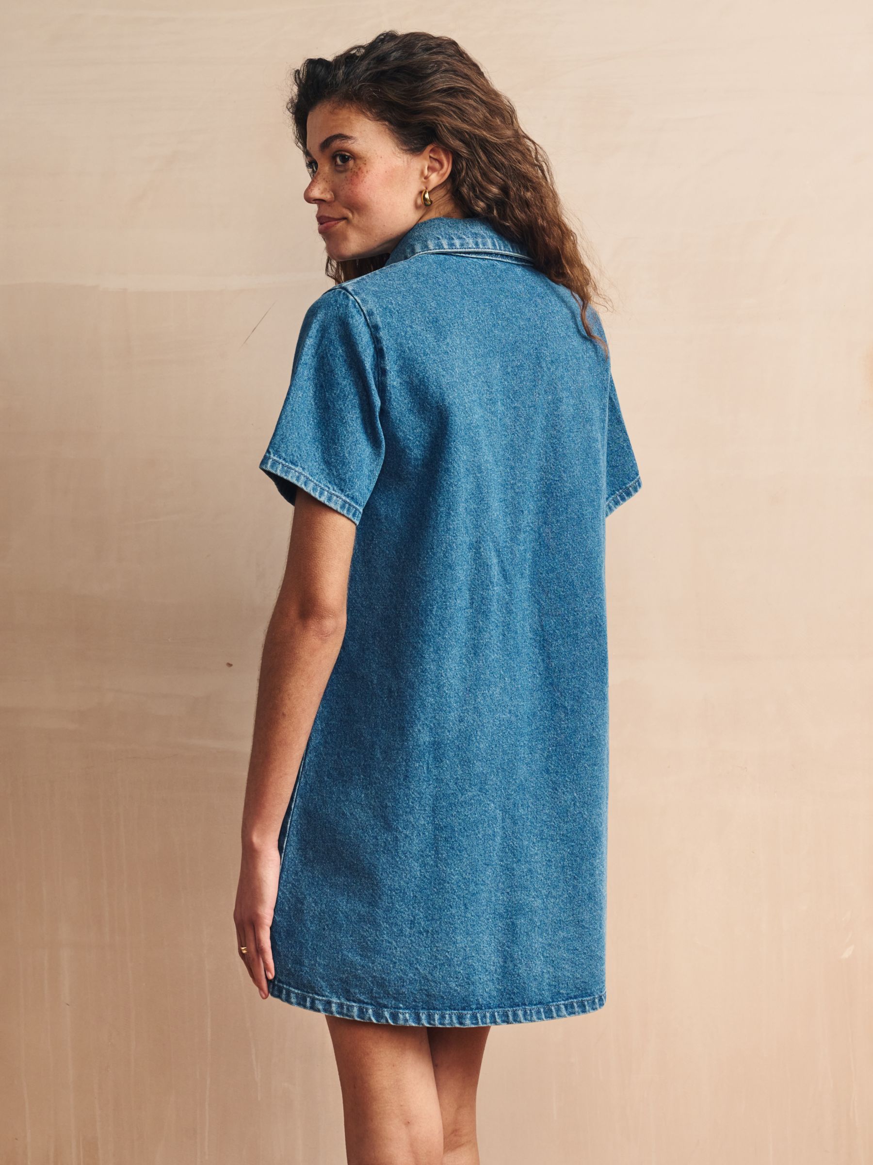 Nobody's Child Parton Denim Mini Shirt Dress, Blue, 6