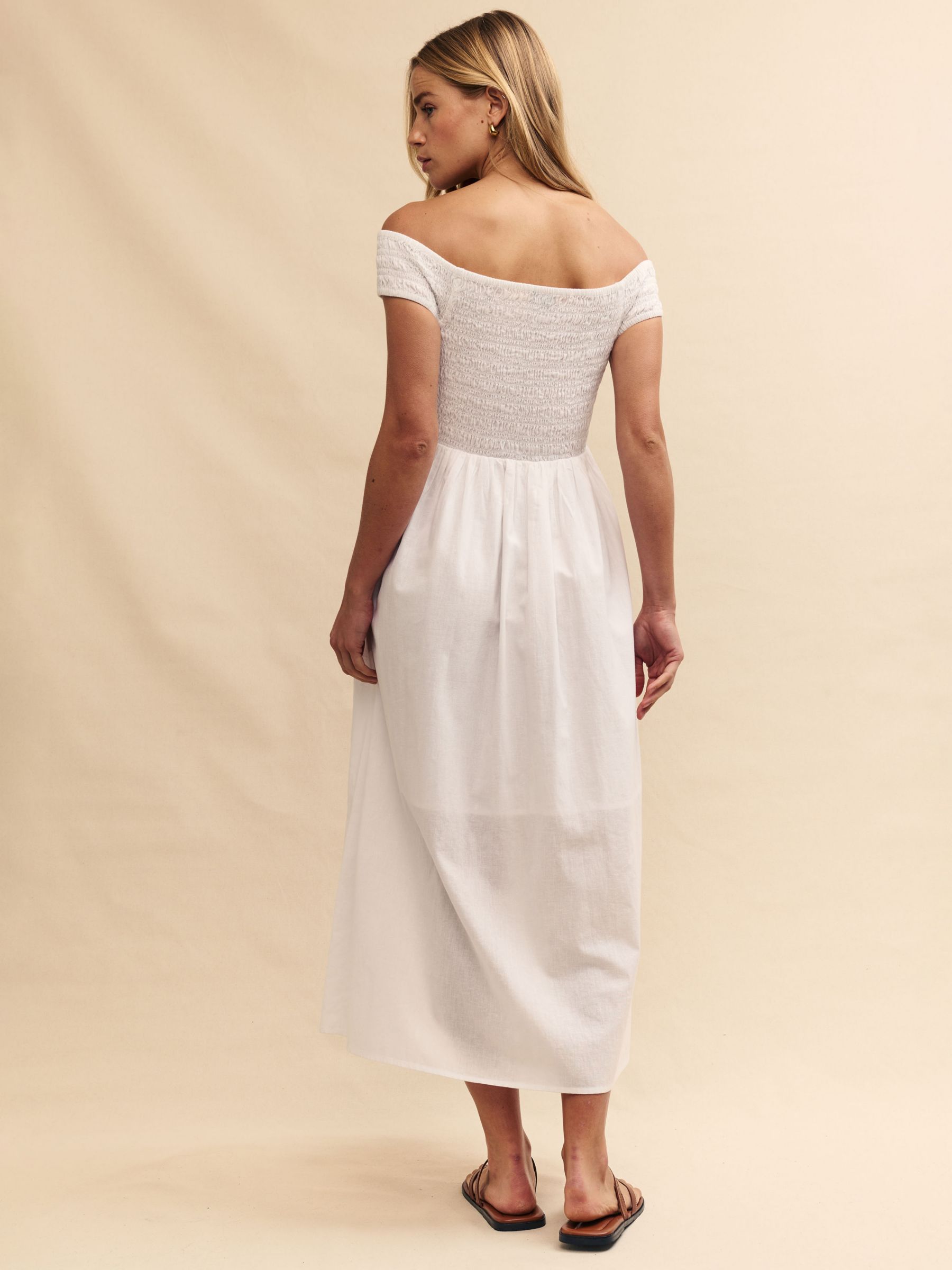 Buy Nobody's Child Amanda Bardot Midaxi Dress, Cream Online at johnlewis.com