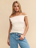 Nobody's Child Twist Bardot Top, White