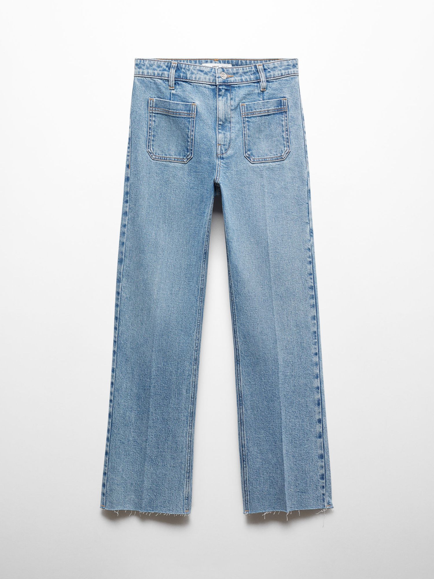 Mango Alex Cropped Jeans, Blue, 10