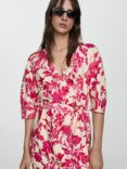 Mango Wally Floral Wrap Dress, Red