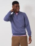 Crew Clothing Classic Half-Zip Sweatshirt, Mid Blue