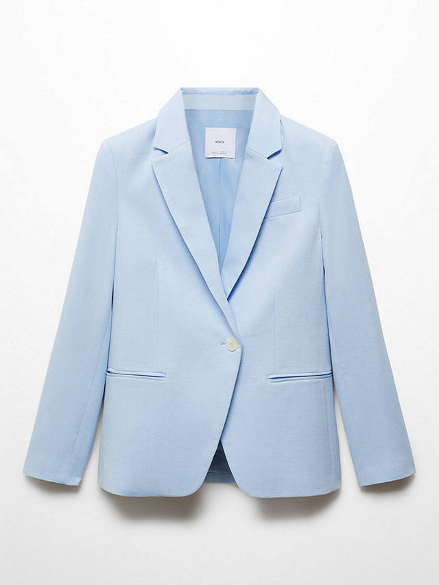 Mango Malaga Lyocell Suit Blazer, Pastel Blue