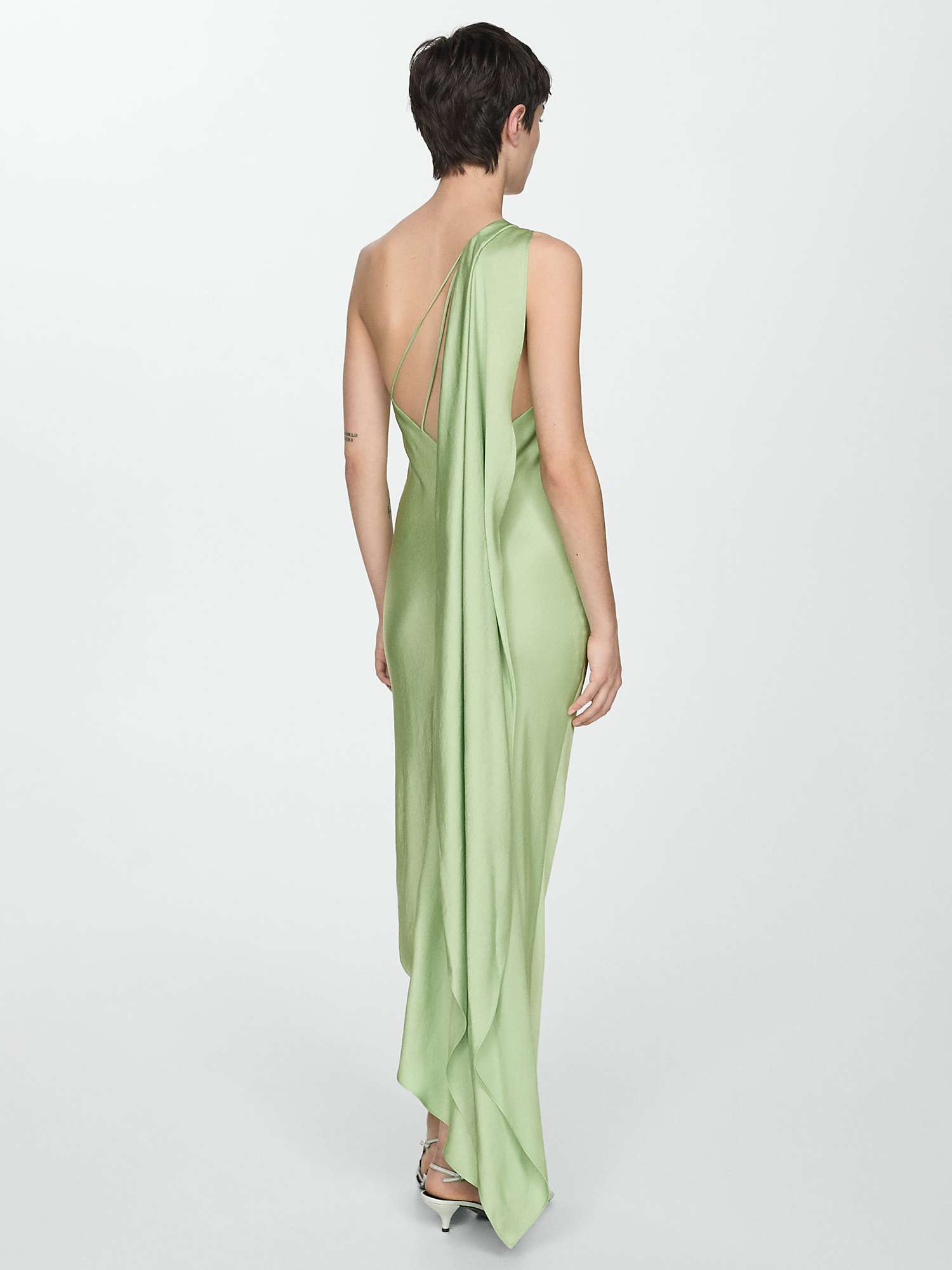 Buy Mango Fiore Asymmetric Straps Maxi Dress, Green Online at johnlewis.com