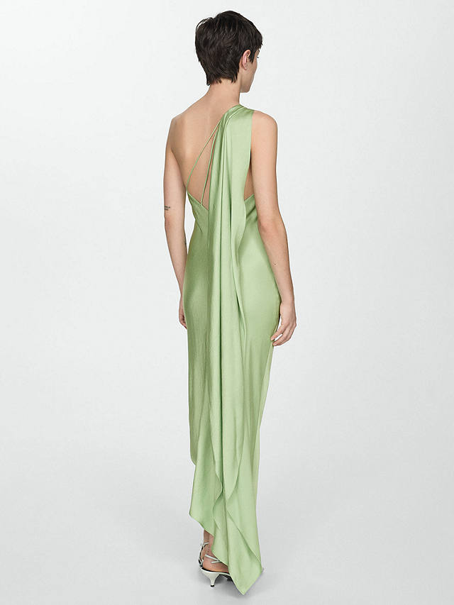 Mango Fiore Asymmetric Straps Maxi Dress, Green