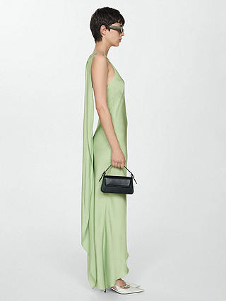 Mango Fiore Asymmetric Straps Maxi Dress, Green
