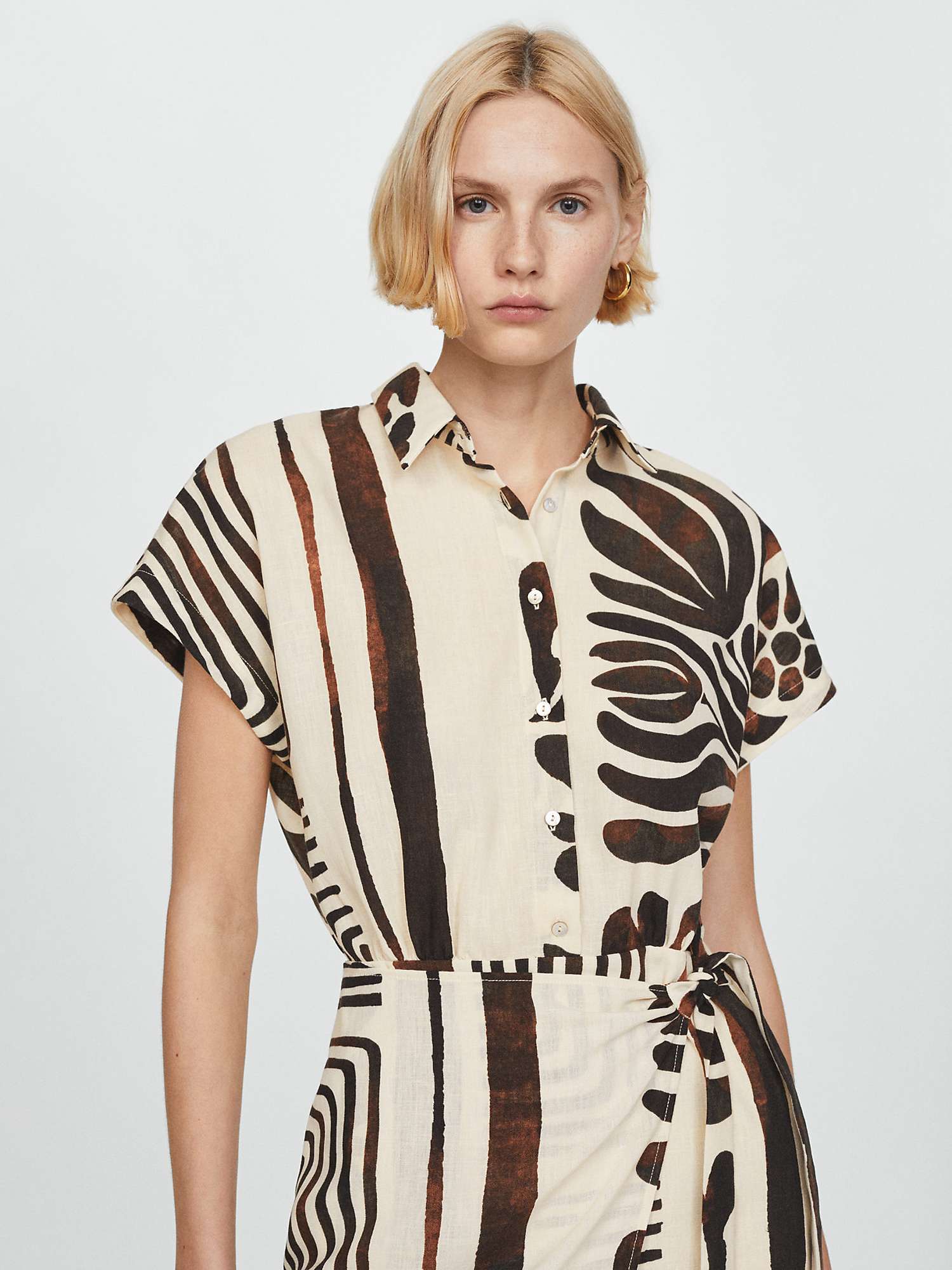 Buy Mango Karina Shirt Mini Dress, Brown Online at johnlewis.com