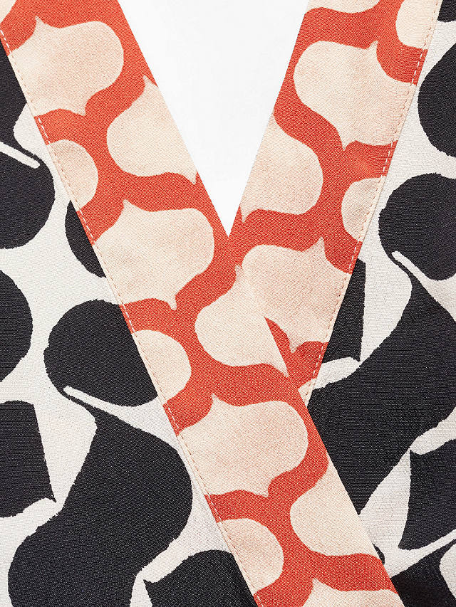Mango Cosim Abstract Print Bow Detail Halterneck Jumpsuit, Black/Multi