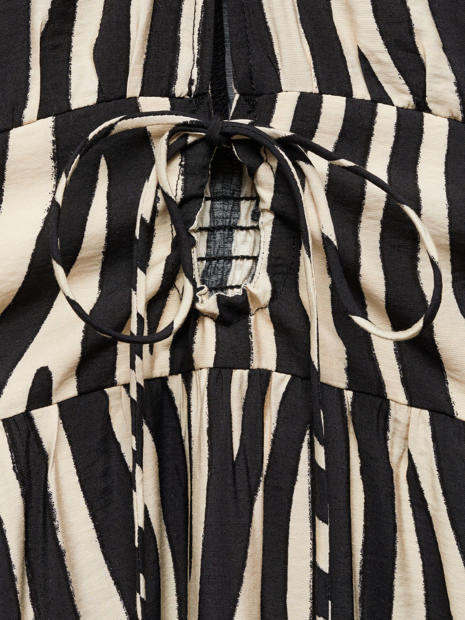 Mango Coloma Zebra Print Tiered Maxi Dress, Black/Cream, 10