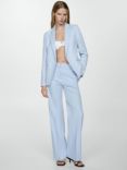 Mango Malaga Lyocell Suit Trousers, Pastel Blue
