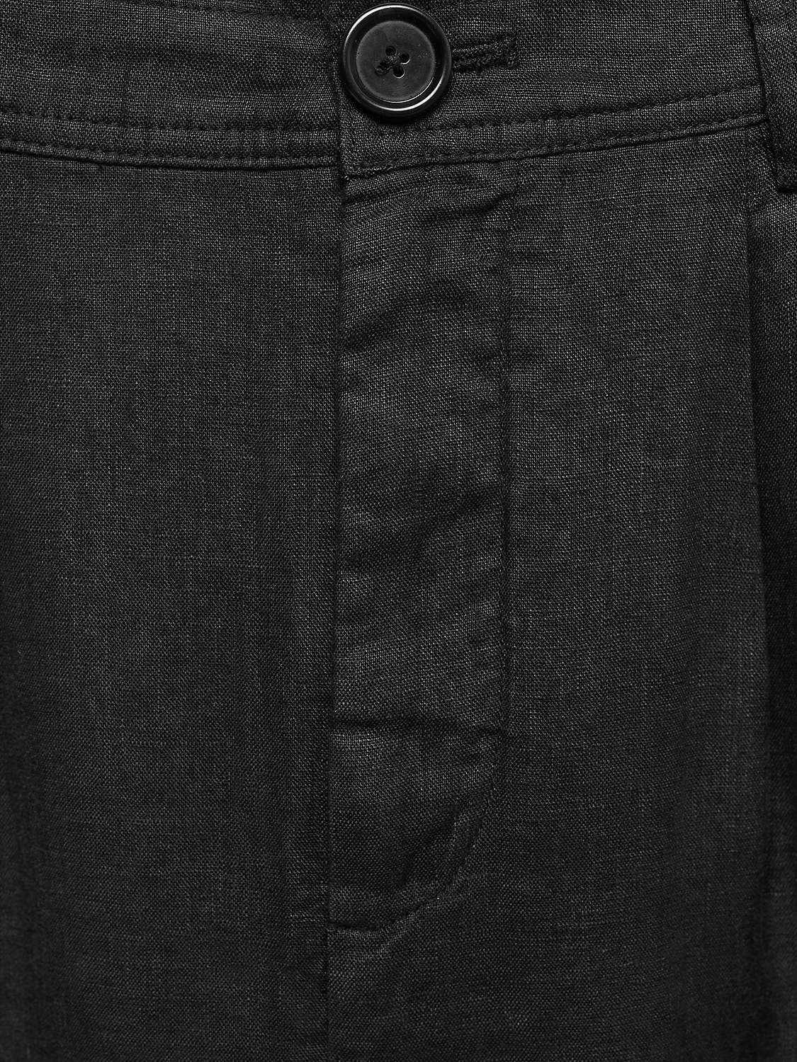 Buy Mango Maneli Linen Wide Leg Trousers, Black Online at johnlewis.com