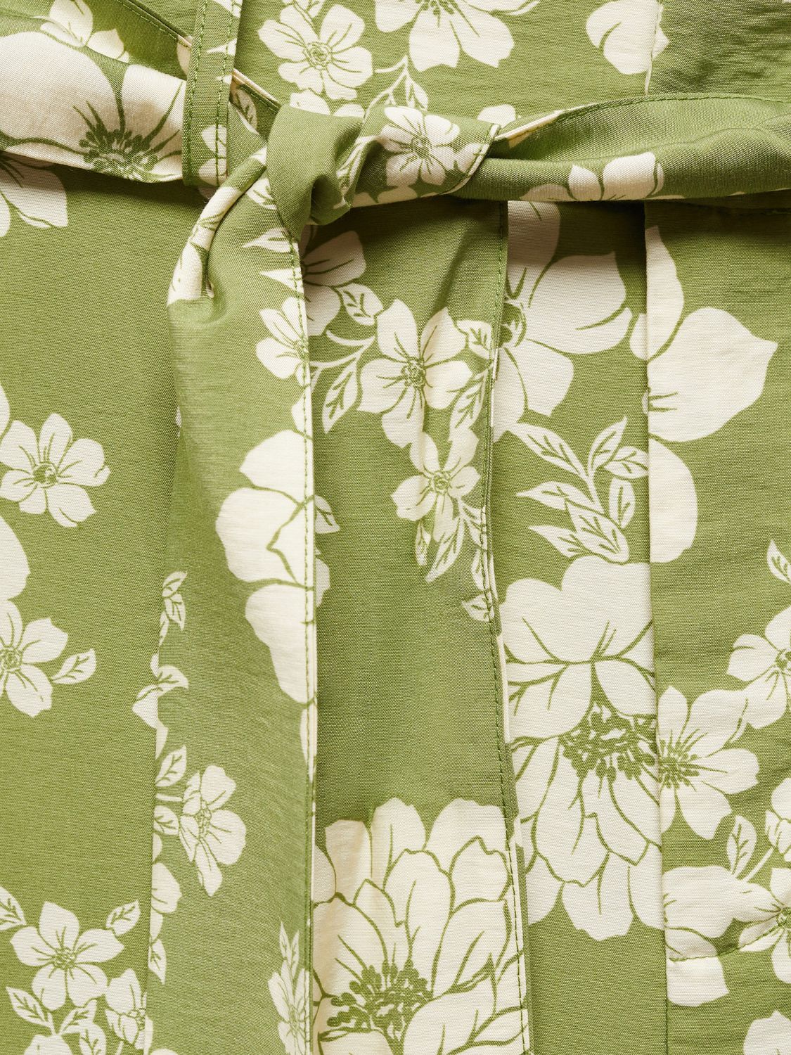 Mango Plumas Bow Floral Print Trousers, Green/Multi, XXXL