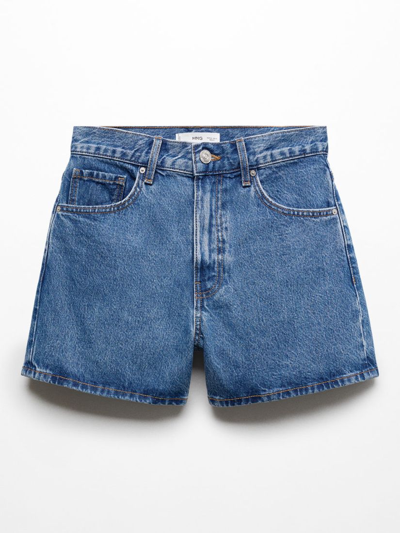 Mango Denim Shorts, Open Blue, 10