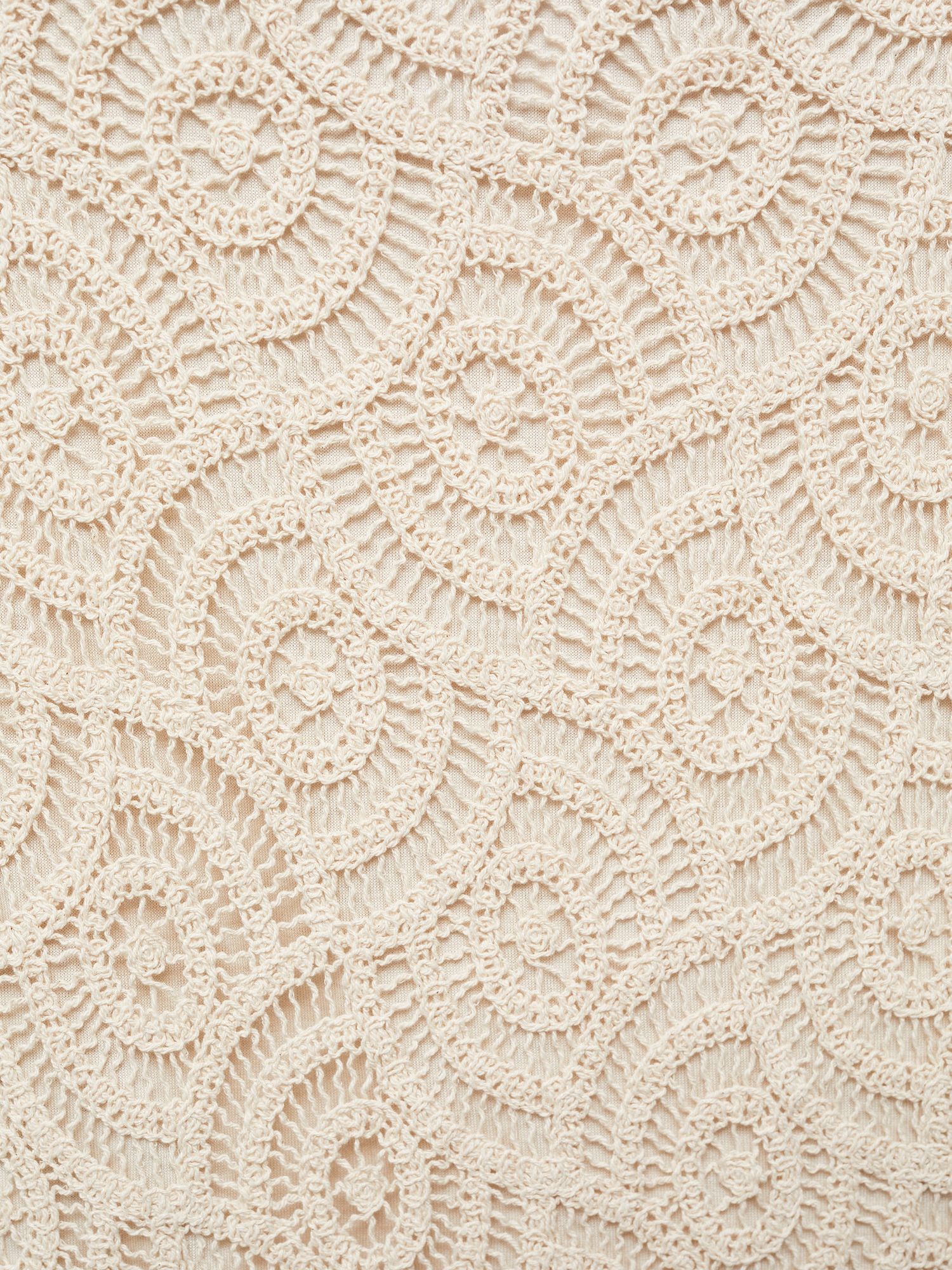Buy Mango Jamie Crochet Midi Skirt, Light Beige Online at johnlewis.com