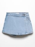 Mango Kids' Denim Skort, Open Blue