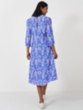 Crew Clothing Floral Midi Dress, Blue/Multi, Blue/Multi