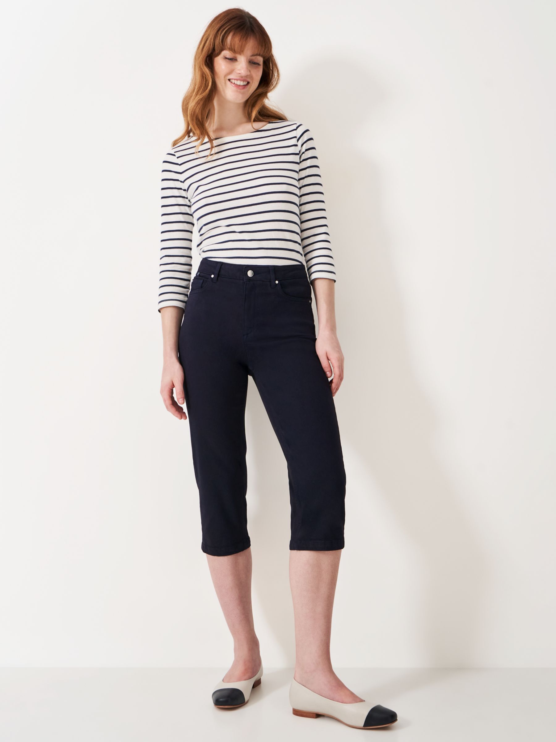 Crew Clothing Mia Cropped Jeans, Navy Blue, 6