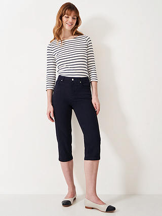 Crew Clothing Mia Cropped Jeans, Navy Blue