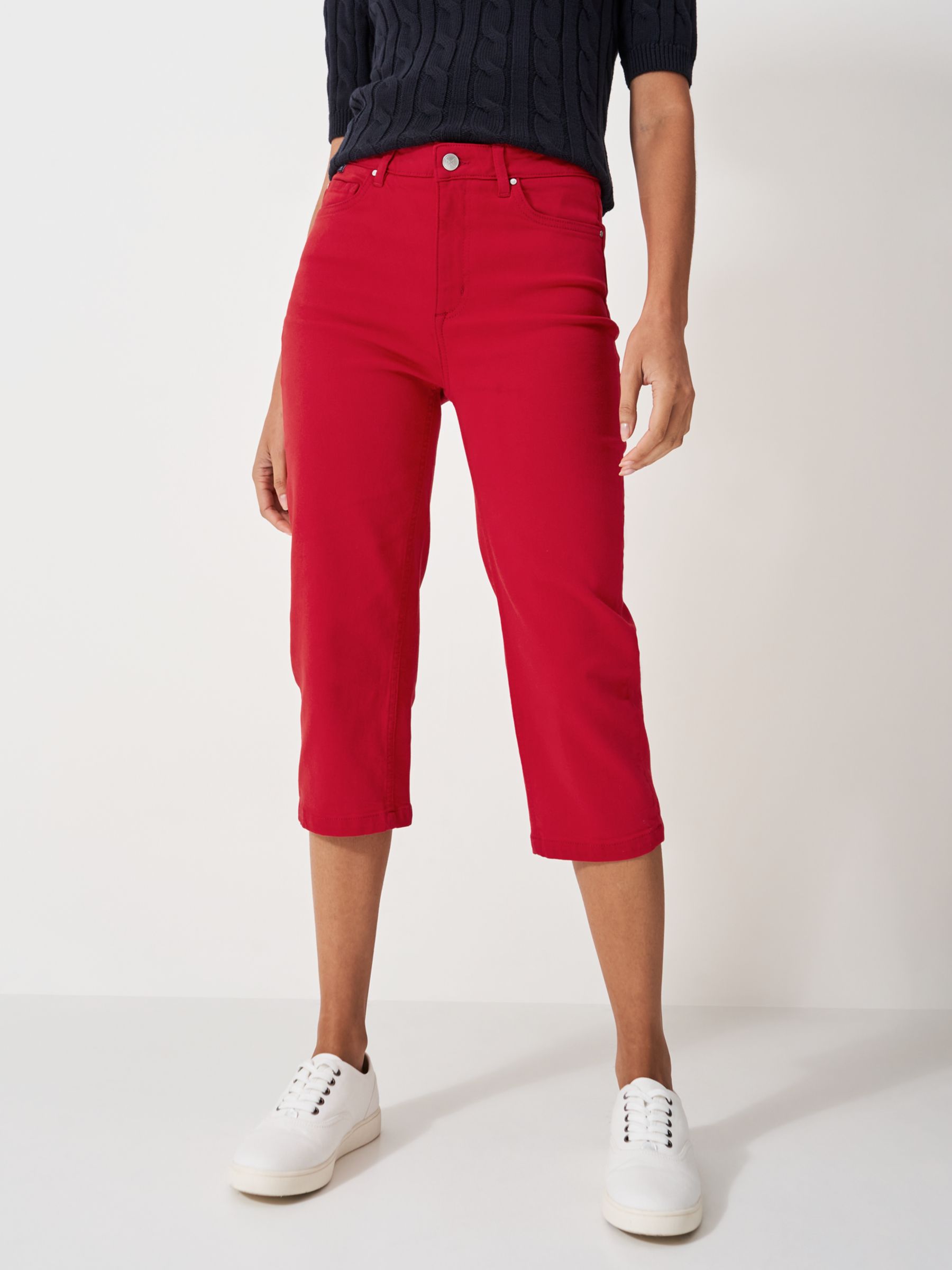 Crew Clothing Mia Cropped Jeans, Ruby Red, 6