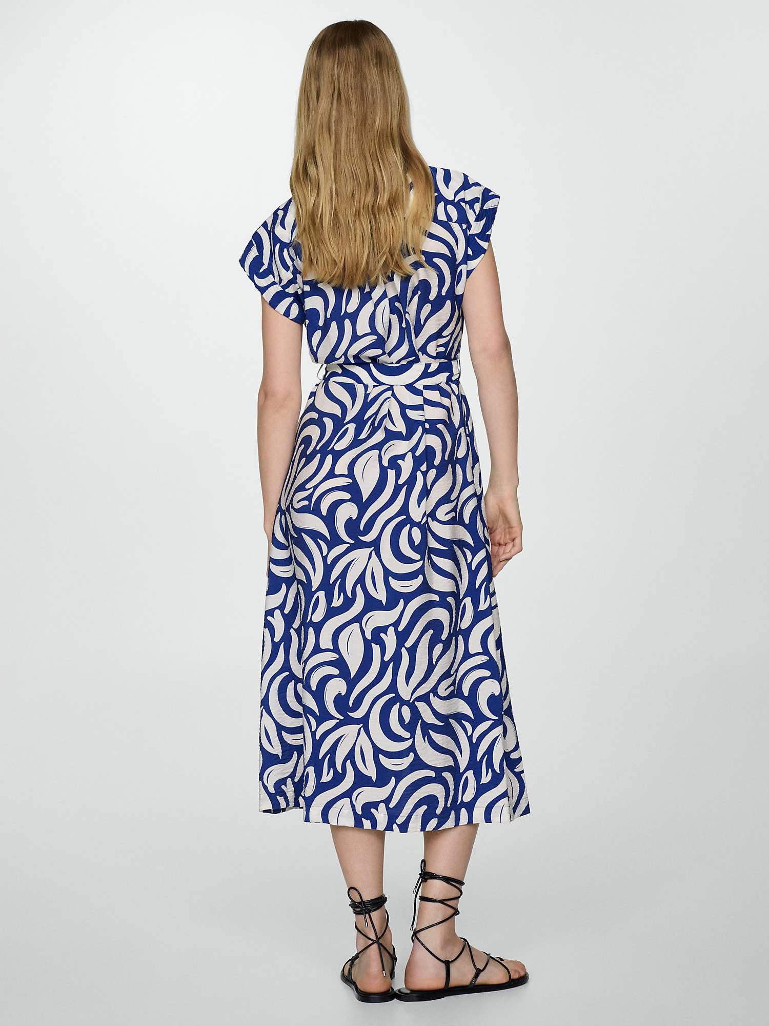Buy Mango Bow Shirt Midi Dress, Medium Blue Online at johnlewis.com